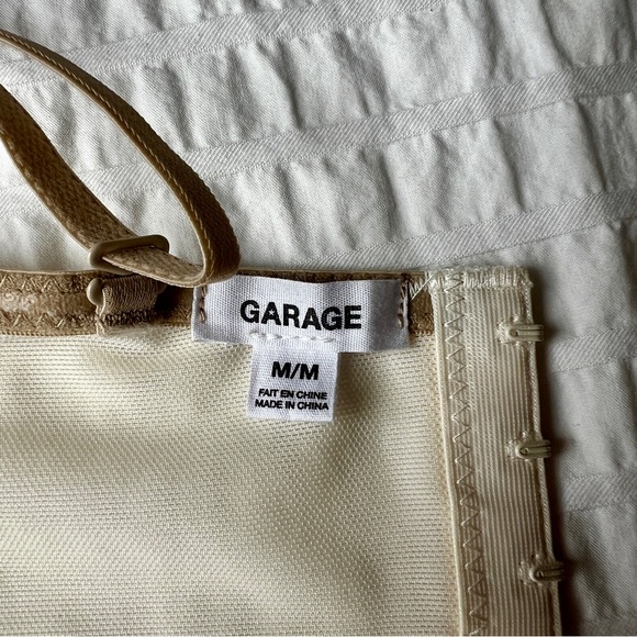 Garage Chrishell Lace Mesh Bustier in Eggnog Beige and Cobblestone Brown, M - Picture 9 of 9